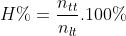 H\% = \frac{{{n_{tt}}}}{{{n_{lt}}}}.100\%